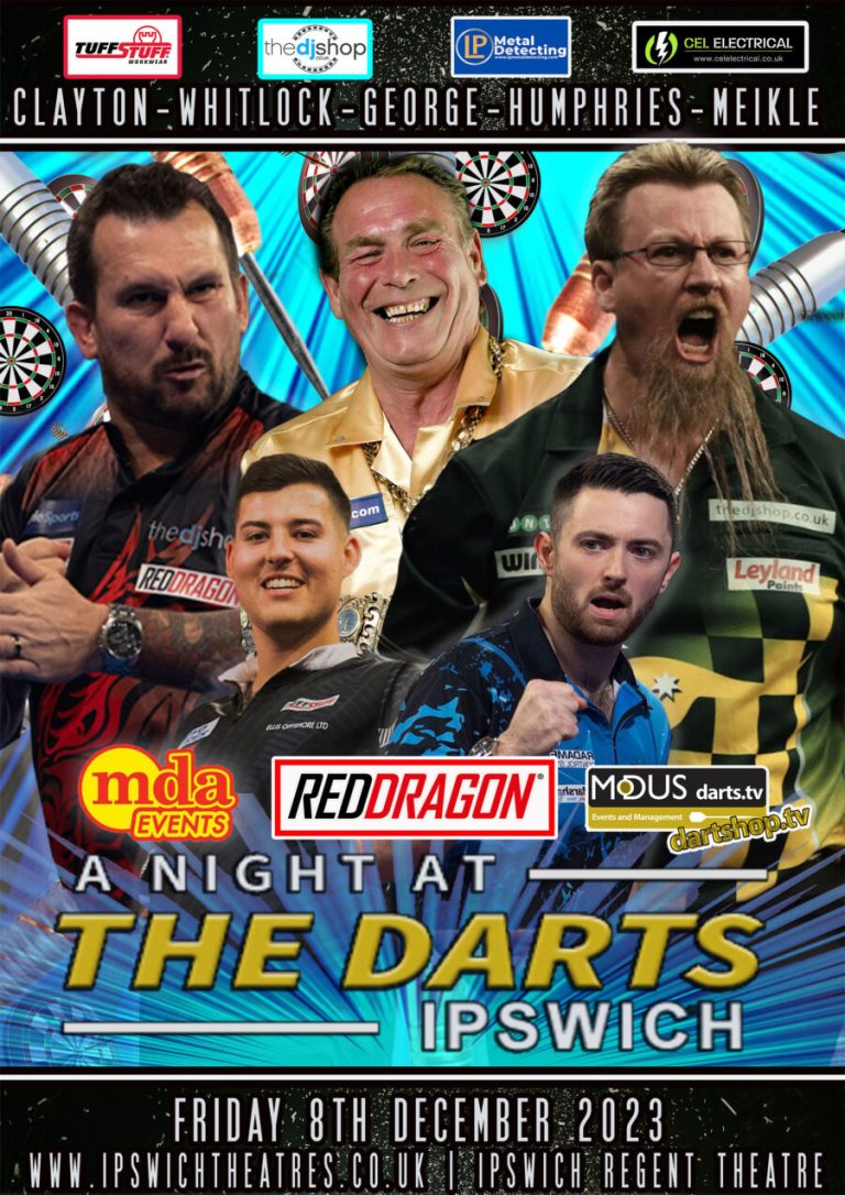 A Night At The Darts, Ipswich 2023 (darts exhibition) DARTS CALENDAR